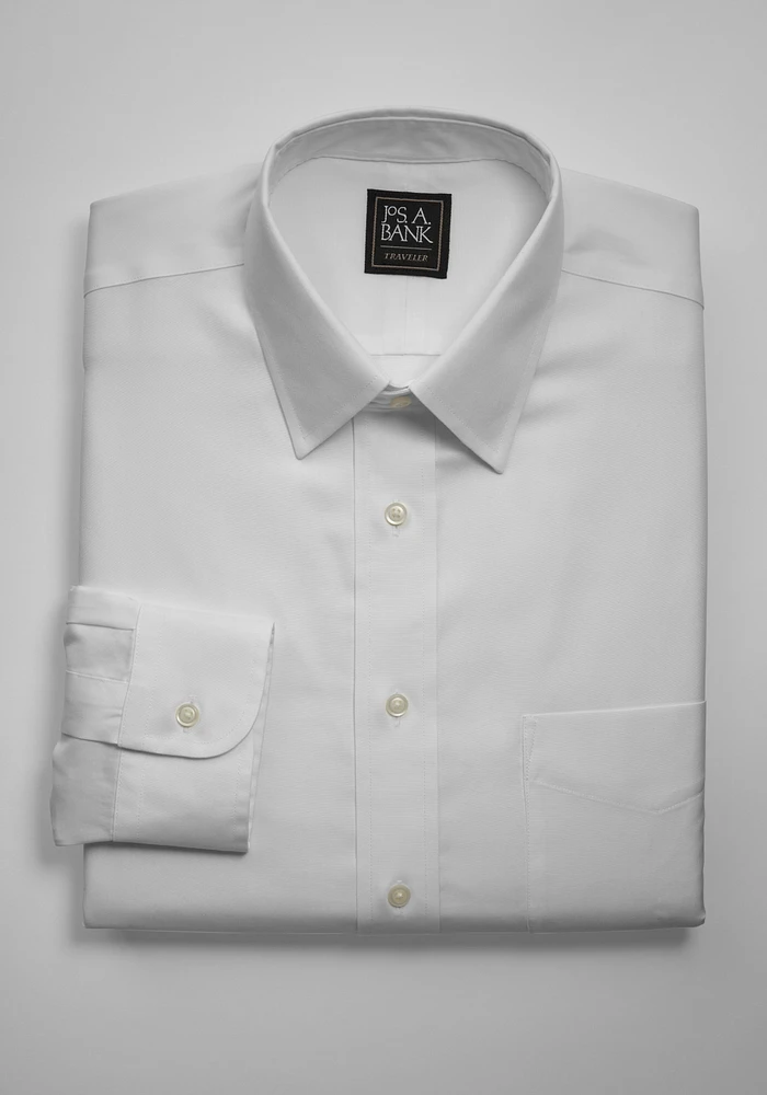 Traveler Collection Tailored Fit Point Collar Dress Shirt