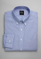 Traveler Collection Traditional Fit Button-Down Collar Thin Stripe Dress Shirt