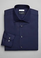 Reserve Collection Tailored Fit Spread Collar Textured Formal Dress Shirt