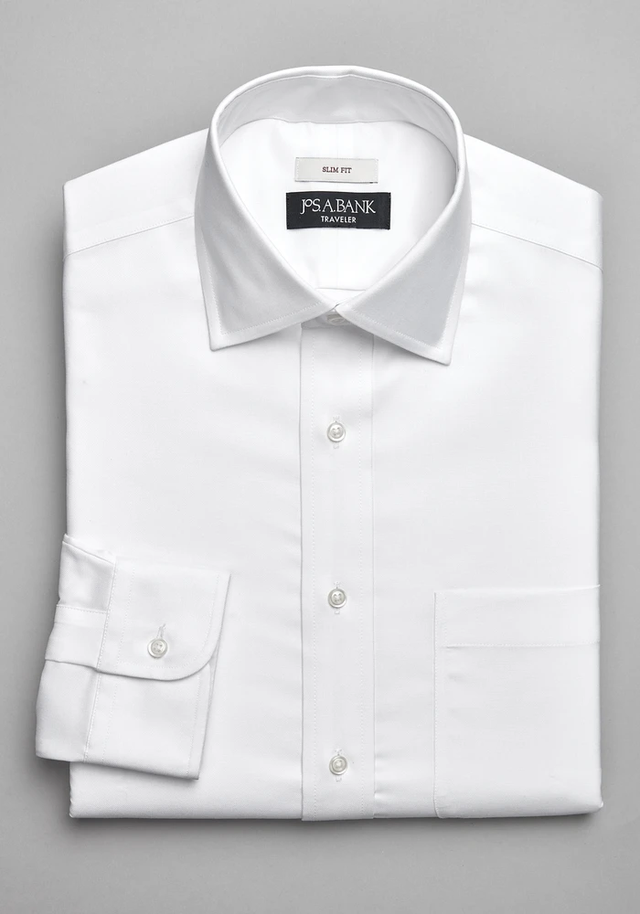 Traveler Slim Fit Solid Dress Shirt