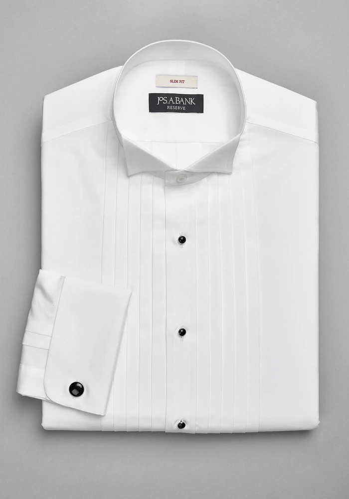 Reserve Collection Slim Fit Wing Collar French Cuff Formal Dress Shirt