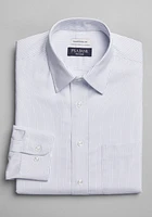 Traveler Collection Traditional Fit Point Collar Stripe Dress Shirt