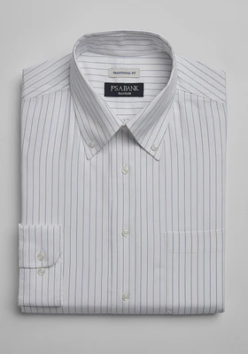 Traveler Collection Traditional Fit Stripe Dress Shirt