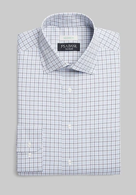 Traveler Collection Tailored Fit Spread Collar Double Check Dress Shirt CLEARANCE