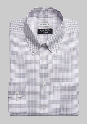 Traveler Collection Traditional Fit Button-down Collar Grid Dress Shirt