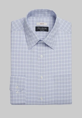 Traveler Collection Slim Fit Point Collar Grid Dress Shirt CLEARANCE