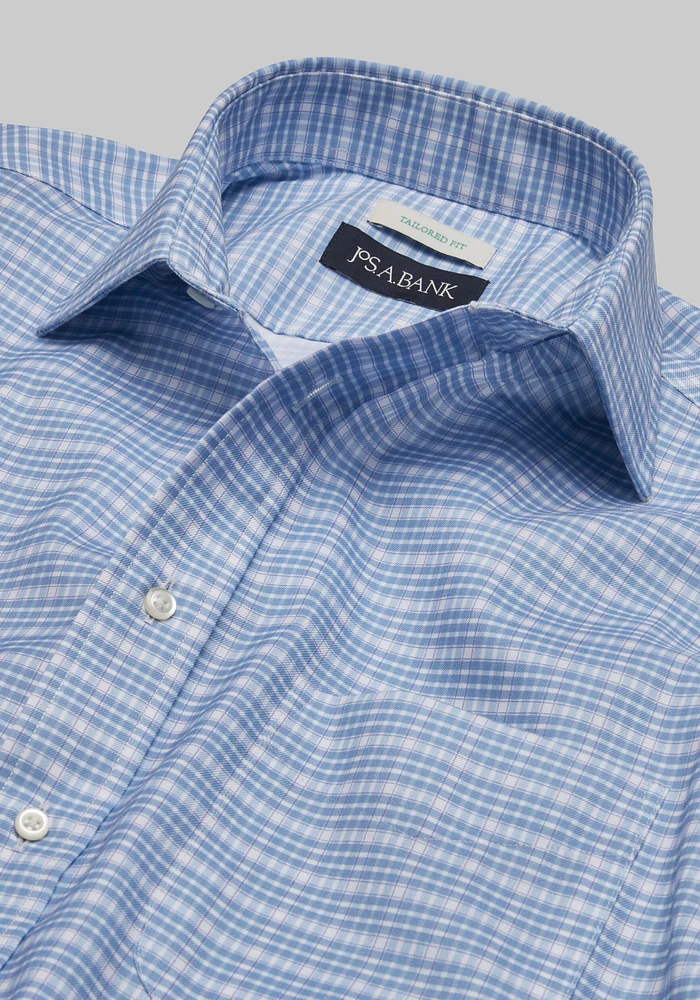 Jos. A. Bank Tailored Fit Large Plaid Print Dress Shirt