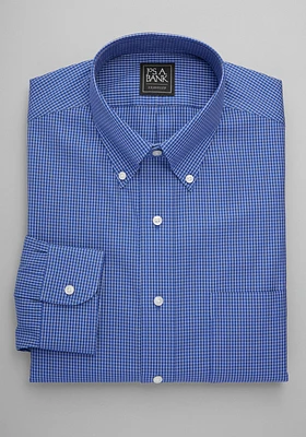 Traveler Collection Traditional Fit Button-Down Collar Grid Dress Shirt