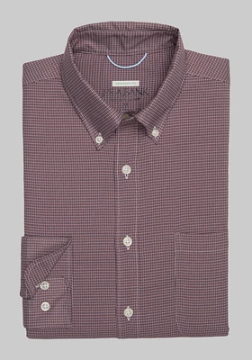 Traveler Collection Traditional Fit Button-Down Collar Mini Check Twill Sportshirt - Big & Tall CLEARANCE