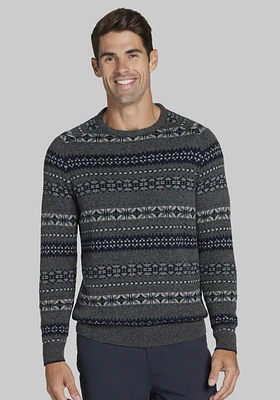 Jos. A. Bank Tailored Fit Fair Isle Crew Neck Sweater - Big & Tall CLEARANCE