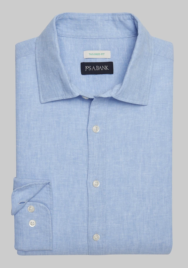 Joseph A. Bank Jos. A. Bank Tailored Fit Solid Linen Blend Sportshirt at  Hamilton Place in Chattanooga, TN