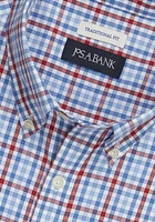 Jos. A. Bank Comfort Stretch Traditional Fit Check Short-Sleeve Sportshirt