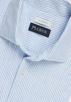 Jos. A. Bank Tailored Fit Stripe Linen Blend Short-Sleeve Sportshirt