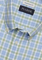 Jos. A. Bank Tailored Fit Block Plaid Short-Sleeve Sportshirt