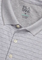 Jos. A. Bank Tailored Fit Bird's-Eye Stripe Long-Sleeve Polo - Big & Tall CLEARANCE