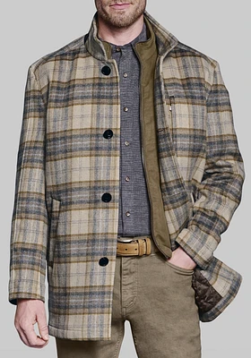 Johnston & Murphy Tailored Fit Plaid Car Coat