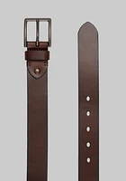 Johnston & Murphy Antique Buckle Leather Belt