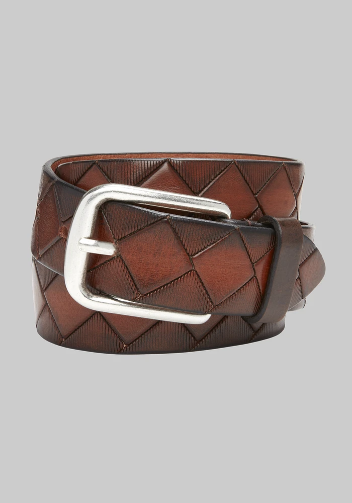 Johnston & Murphy Basketweave Leather Belt