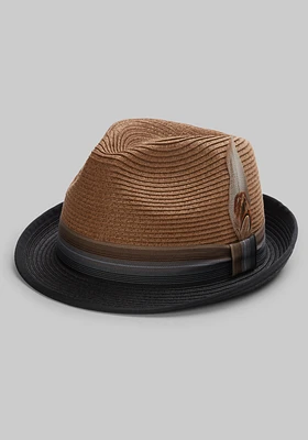 Jos. A. Bank Two Tone Toyo Fedora With Feather