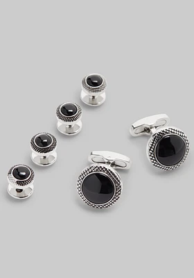 Jos. A. Bank Round Black Onyx Cufflink & Stud Set