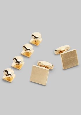 Jos. A. Bank Square Brushed Gold-Tone Cufflink & Stud Set