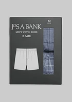 Jos. A. Bank Plaid & Mini Check Woven Boxers, 2-Pack