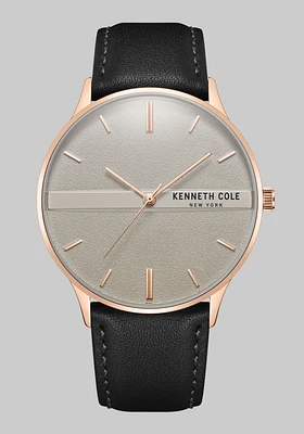 Kenneth Cole New York Rose Gold Tone With Leather Strap Watch