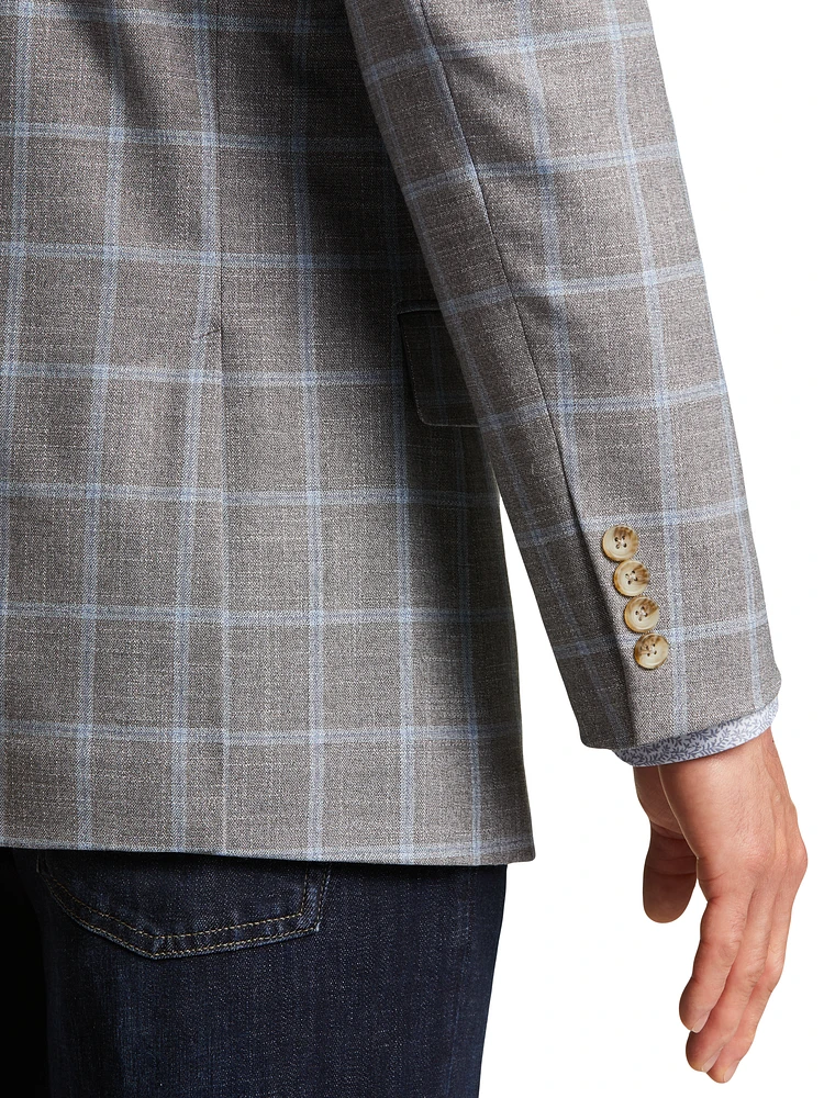 Modern Fit Notch Lapel Plaid Sport Coat