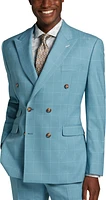 Classic Fit Peak Lapel Windowpane Plaid Suit Separates Jacket