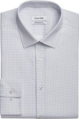 Refined Cotton Stretch Supima Slim Fit Spread Collar Mini Diamond Dress Shirt