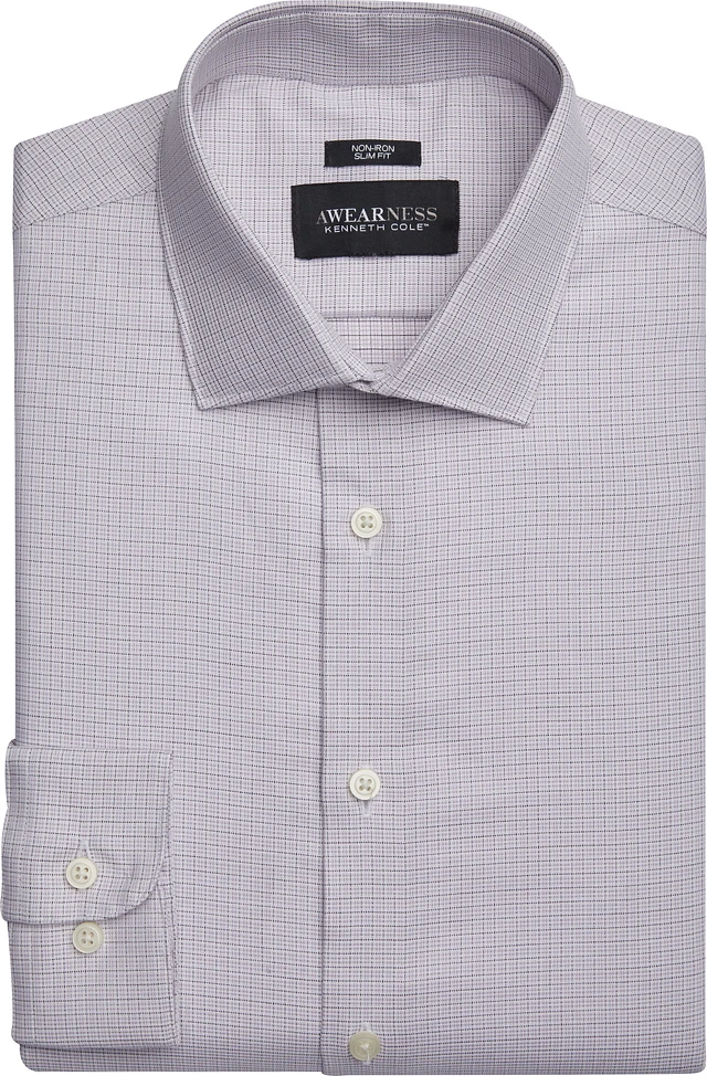 Roundtree & Yorke Gold Label Roundtree & Yorke Full-Fit Non-Iron  Button-Down Collar Grid-Checked Dress Shirt | Hamilton Place