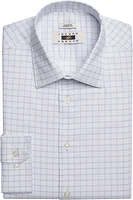 Modern Fit Spread Collar Windowpane Plaid Dress Shirt