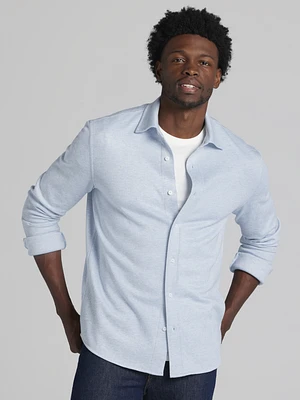 Modern Fit Heathered Twill Overshirt