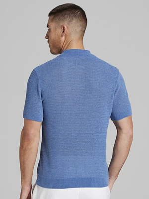 Slim Fit Chenille Johnny Collar Polo