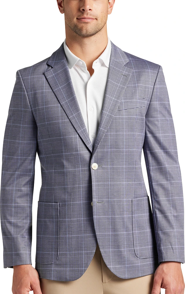 Modern Fit Glen Plaid Crepe Knit Sport Coat