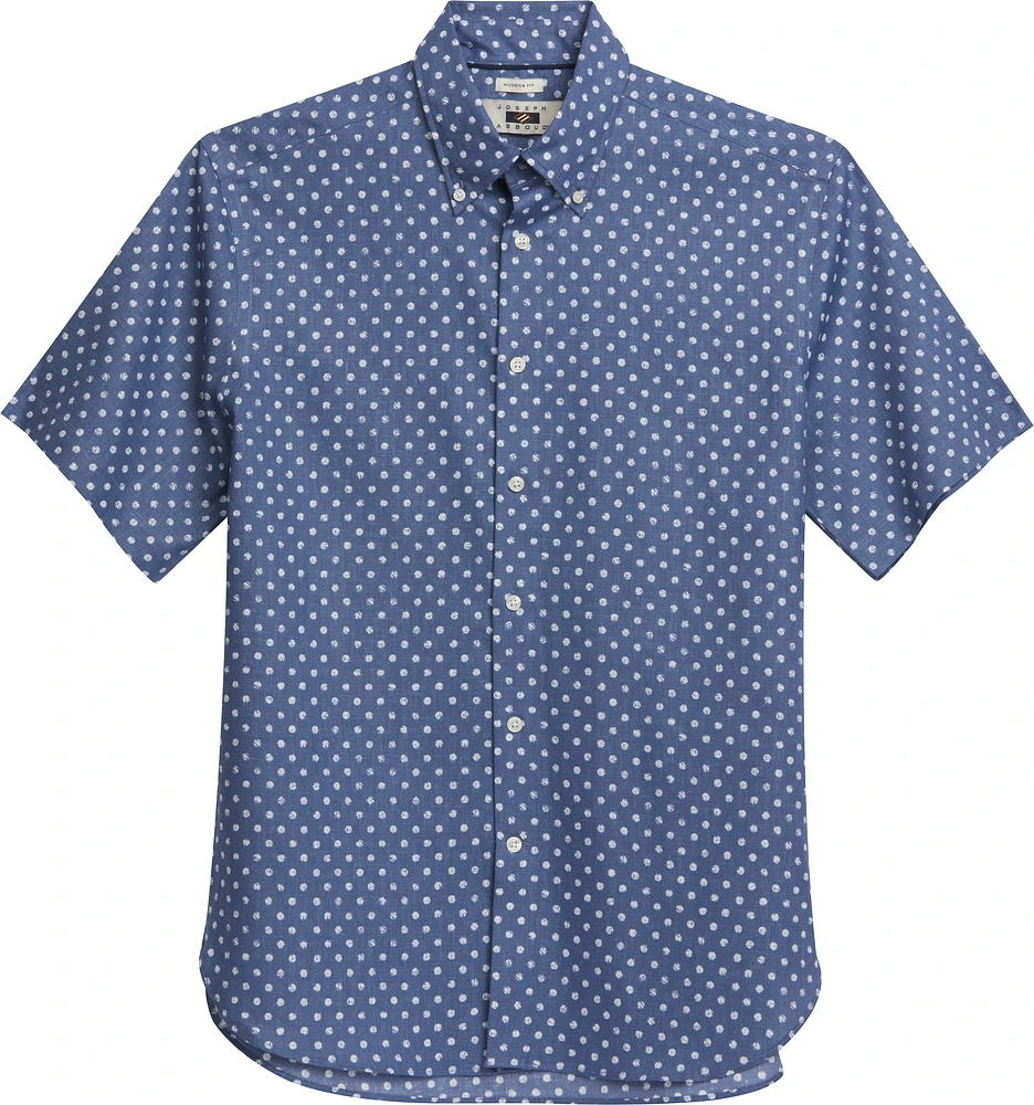 Modern Fit Sketched Polka Dot Sport Shirt