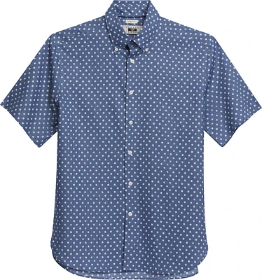 Modern Fit Sketched Polka Dot Sport Shirt