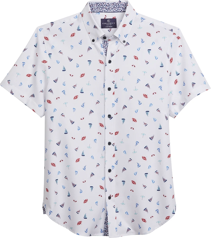 Slim Fit Print Sport Shirt