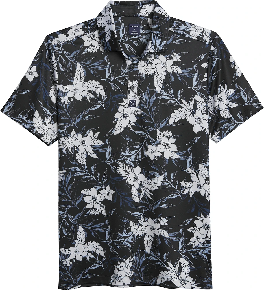 Slim Fit Tropical Print Performance Polo