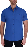 Modern Fit Short Sleeve Slub Textured Sport Shirt