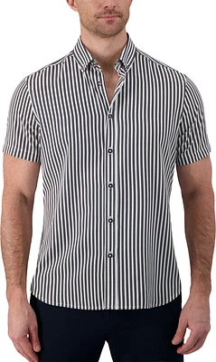 Modern Fit Stripe Performance 4-Way Stretch Short Sleeve Sport Shirt