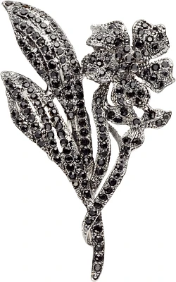 Floral Crystal Lapel Pin
