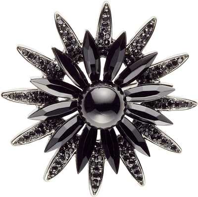 Floral Crystal Bead Lapel Pin