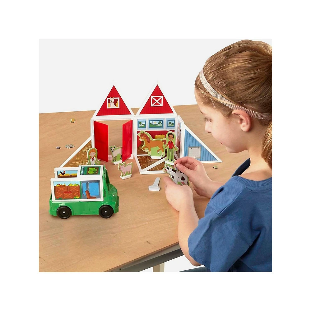 Magnetivity On The Farm 102-Piece Wooden Building Playset