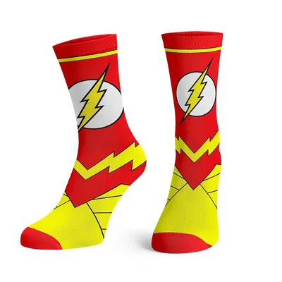 Dc Comics The Flash Suit Up Men's Crew Socks