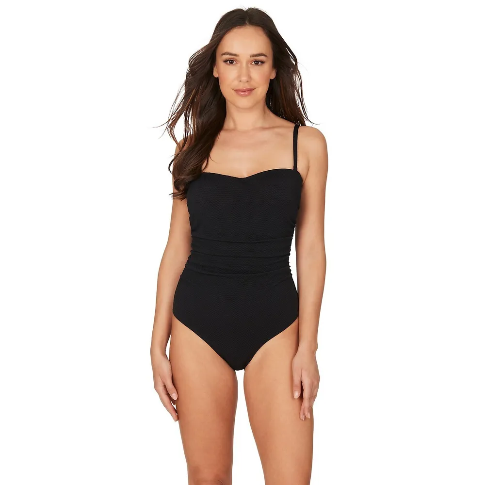 Nip Tuck Swim Must Haves Joanne Long Torso One Piece Swimsuit Black at   Women's Clothing store