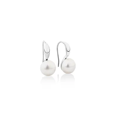 Hook Earrings With Freshwater Pearls In Sterling Silver
