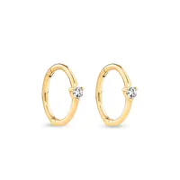Diamond Accent Sleeper Earrings In 10kt Yellow Gold