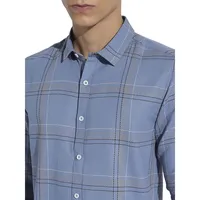 Men's Icy Blue Tartan Plaid Shirt