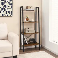 4-tier Ladder Shelf Ladder Bookcase Bookshelf Display Rack Plant Stand Natural